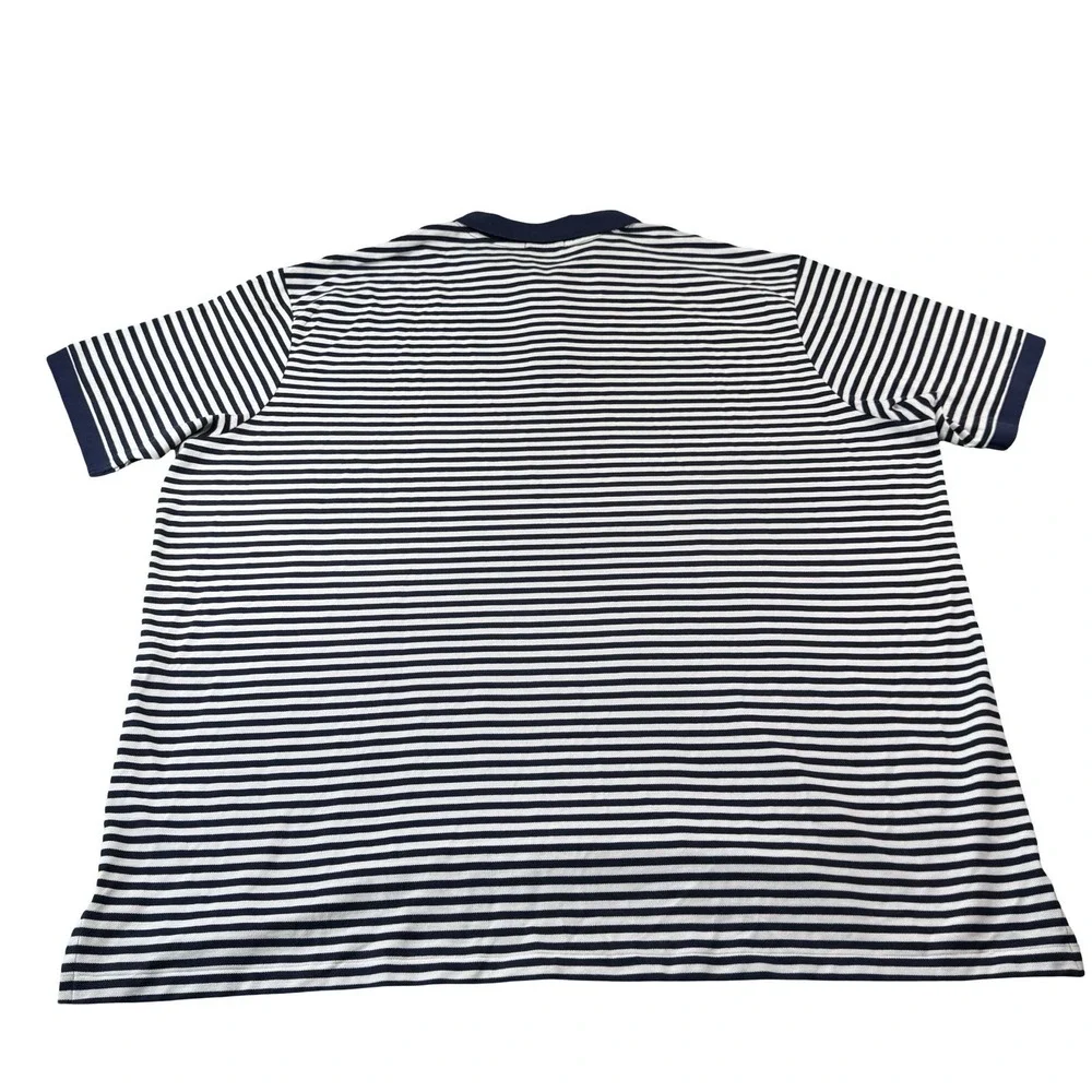 Polo Ralph Lauren White Blue Striped Cotton Red Pony Mens Polo Shirt Size 5XLB